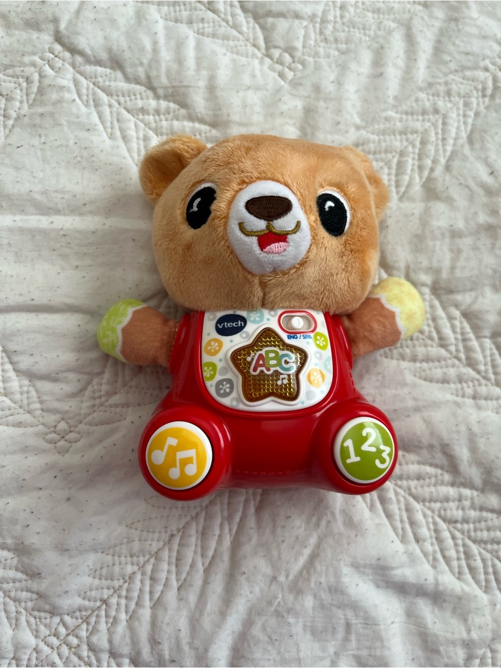 VTech ABC Learning Bear Plush Toy - Red and Brown